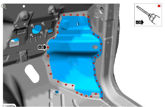 Front end sheet metal repairs front side member and suspension top mount assembly (G1770869) - Installation