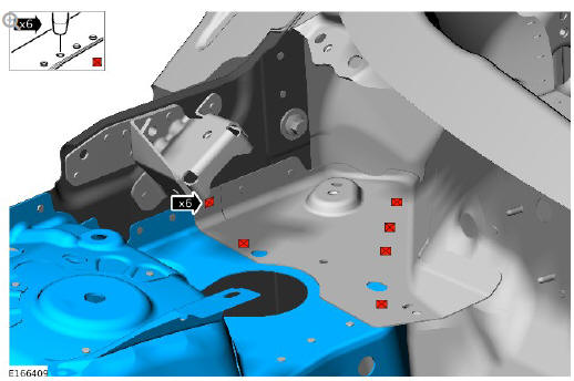 Front end sheet metal repairs front side member and suspension top mount assembly (G1770869) - Installation