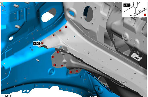 Front end sheet metal repairs front side member and suspension top mount assembly (G1770869) - Installation