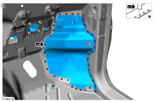 Front end sheet metal repairs front side member and suspension top mount assembly (G1770869) - Installation