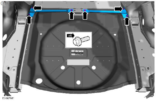 Rear end sheet metal repairs spare wheel well - vehicles without- 7 seats (G1770929) - Removal