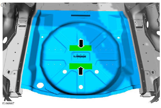 Rear end sheet metal repairs spare wheel well - vehicles without- 7 seats (G1770929) - Removal