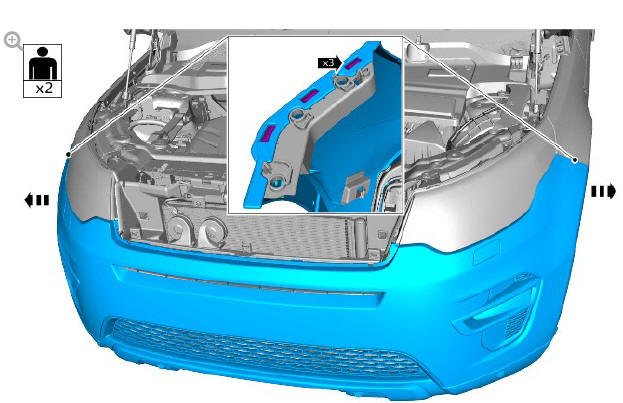 Front bumper cover (G1780369) - Removal 