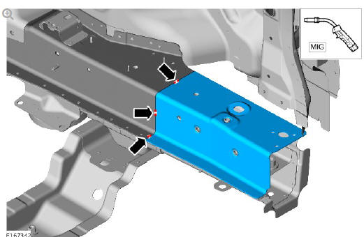 Rear end sheet metal repairs rear side member closing panel (G1780740) removal and installation