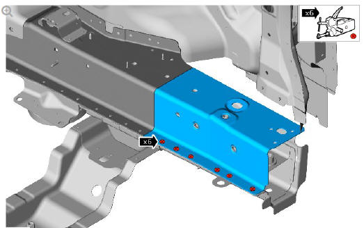 Rear end sheet metal repairs rear side member closing panel (G1780740) removal and installation