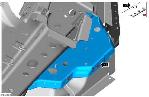 Rear end sheet metal repairs rear floor side extension (G1770934) - Installation