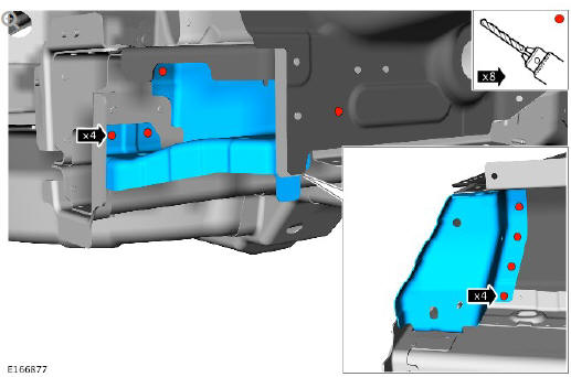 Rear end sheet metal repairs rear side member lower side extension (G1771166) removal and installation