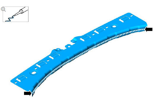 Rear end sheet metal repairs rear bumper retaining rail (G1770947) removal and installation