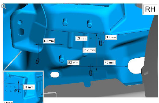 Front end sheet metal repairs suspension top mount (G1770868) - Installation