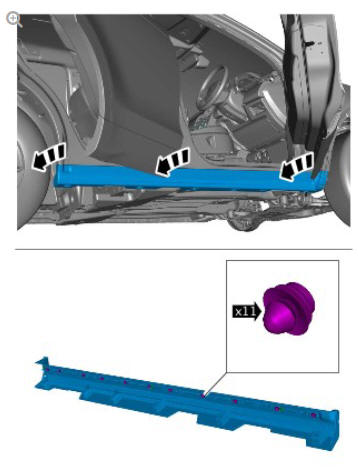 Exterior trim and ornamentation rocker panel moulding (G1785265) removal and installation