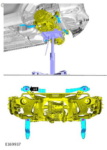Uni-body, subframe and mounting system rear subframe - FWD (G1799046) - Installation