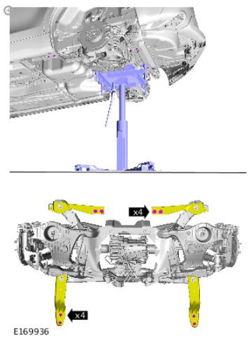 Uni-body, subframe and mounting system rear subframe - FWD (G1799046) - Installation