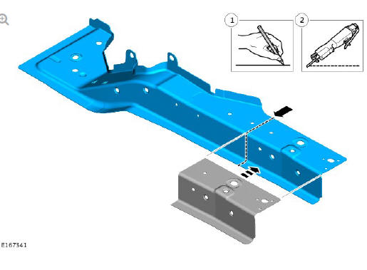 Rear end sheet metal repairs rear side member closing panel (G1780740) removal and installation