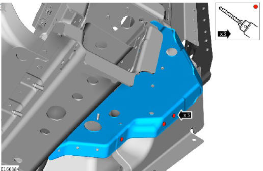 Rear end sheet metal repairs rear floor side extension (G1770934) - Removal 