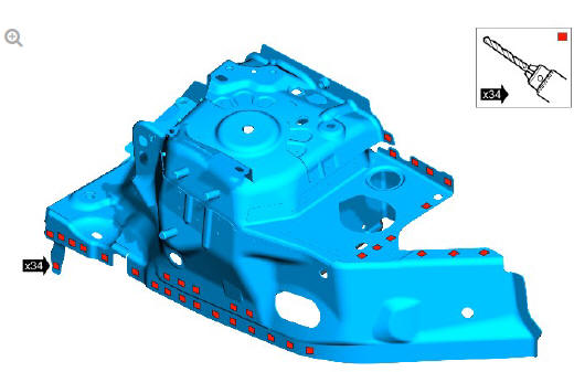 Front end sheet metal repairs suspension top mount (G1770868) - Installation