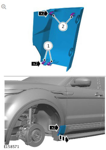 Exterior trim and ornamentation front fender moulding (G1655196) removal and installation
