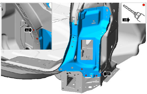 Rear end sheet metal repairs rear lamp panel outer (G1771163) - Installation