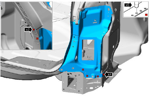 Rear end sheet metal repairs rear lamp panel outer (G1771163) - Installation