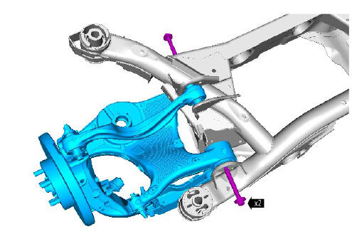Uni-body, subframe and mounting system rear subframe - FWD (G1799046) - Removal