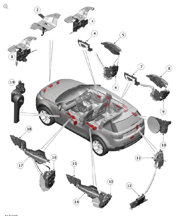 COMPONENT LOCATION - LOCKS AND LATCHES