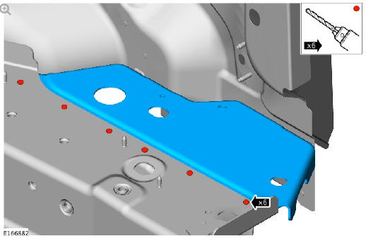 Rear end sheet metal repairs rear floor side extension (G1770934) - Removal 