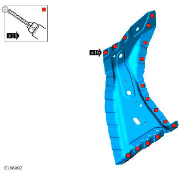 Front end sheet metal repairs fender apron lower panel (G1775678) - Installation