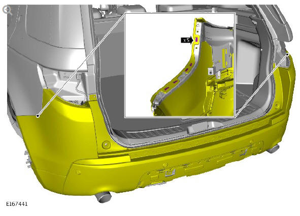 Rear bumper cover (G1780371) removal and installation