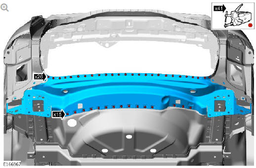 Rear end sheet metal repairs back panel outer (G1770946) - Installation