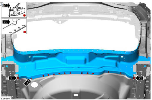 Rear end sheet metal repairs back panel inner (G1770945) - Installation