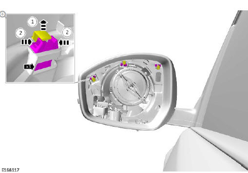 Rear view mirrors exterior mirror cover (G1785543) removal and installation