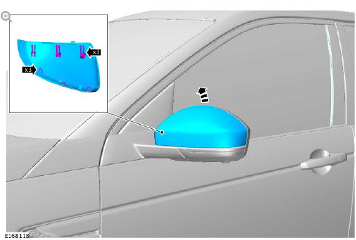 Rear view mirrors exterior mirror cover (G1785543) removal and installation