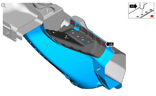 Front end sheet metal repairs fender apron panel front reinforcement (G1775679) - Installation
