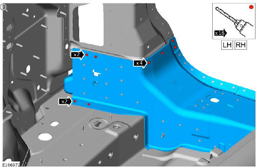Rear end sheet metal repairs back panel inner (G1770945) - Removal
