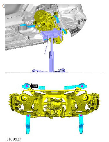 Uni-body, subframe and mounting system rear subframe - AWD (G1779461) - Installation