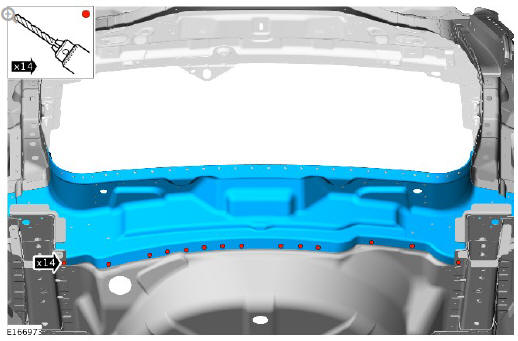 Rear end sheet metal repairs back panel inner (G1770945) - Removal