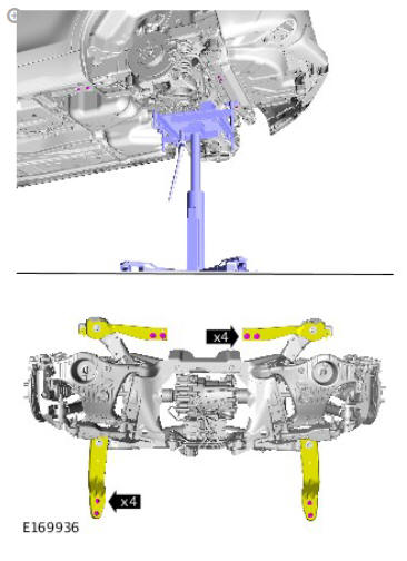 Uni-body, subframe and mounting system rear subframe - AWD (G1779461) - Installation
