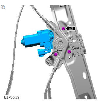 Front door window regulator and motor (G1805061) removal and installation