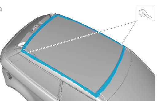 Glass roof panel (G1805062) - Removal
