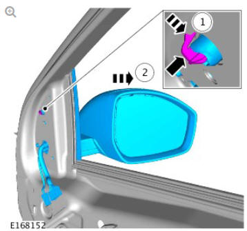 Rear view mirrors exterior mirror (G1785542) removal and installation