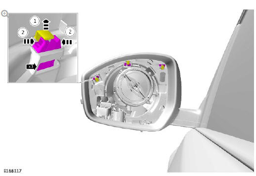 Rear view mirrors exterior mirror (G1785542) removal and installation