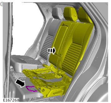 Rear center safety belt retractor (G1808246) - Removal
