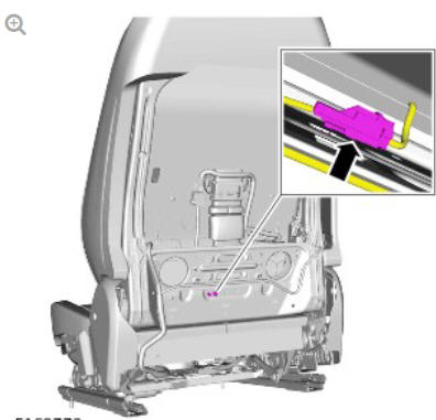Front row seat backrest cover - vehicles with- power seats (G1780396) removal and installation