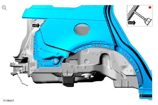 Side panel sheet metal repairs side panel (G1770901) - Removal 