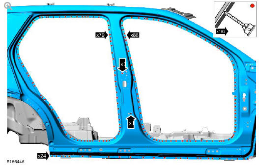Side panel sheet metal repairs side panel (G1770901) - Removal 