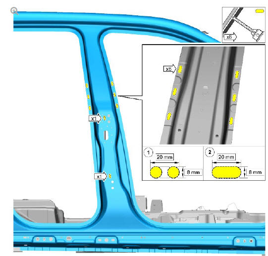 Side panel sheet metal repairs side panel (G1770901) - Installation