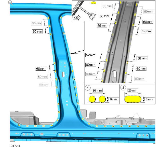Side panel sheet metal repairs side panel (G1770901) - Installation