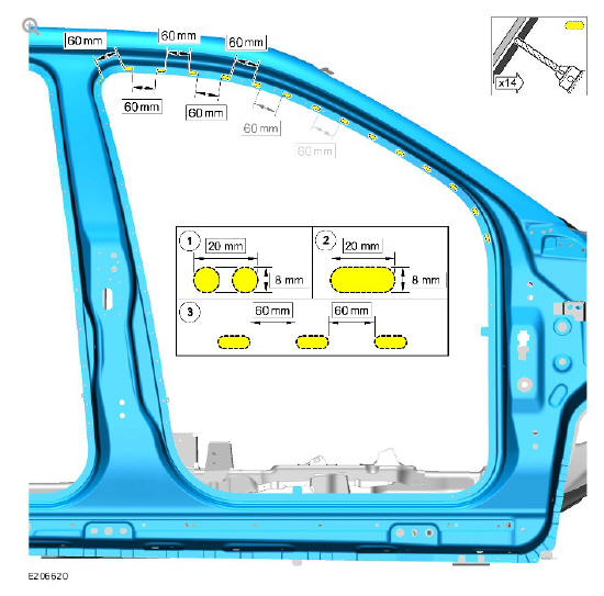 Side panel sheet metal repairs side panel (G1770901) - Installation