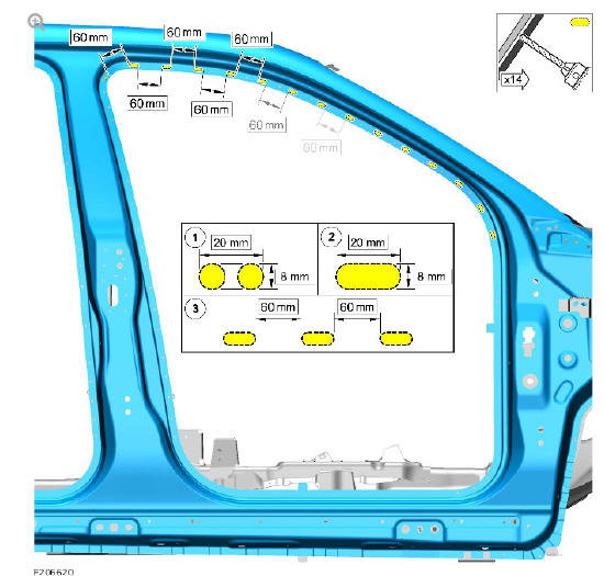 Side panel sheet metal repairs side panel (G1770901) - Installation