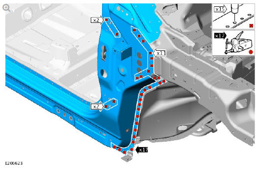 Side panel sheet metal repairs side panel (G1770901) - Installation