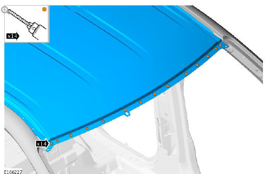 Roof sheet metal repairs roof panel (G1770876) - Removal